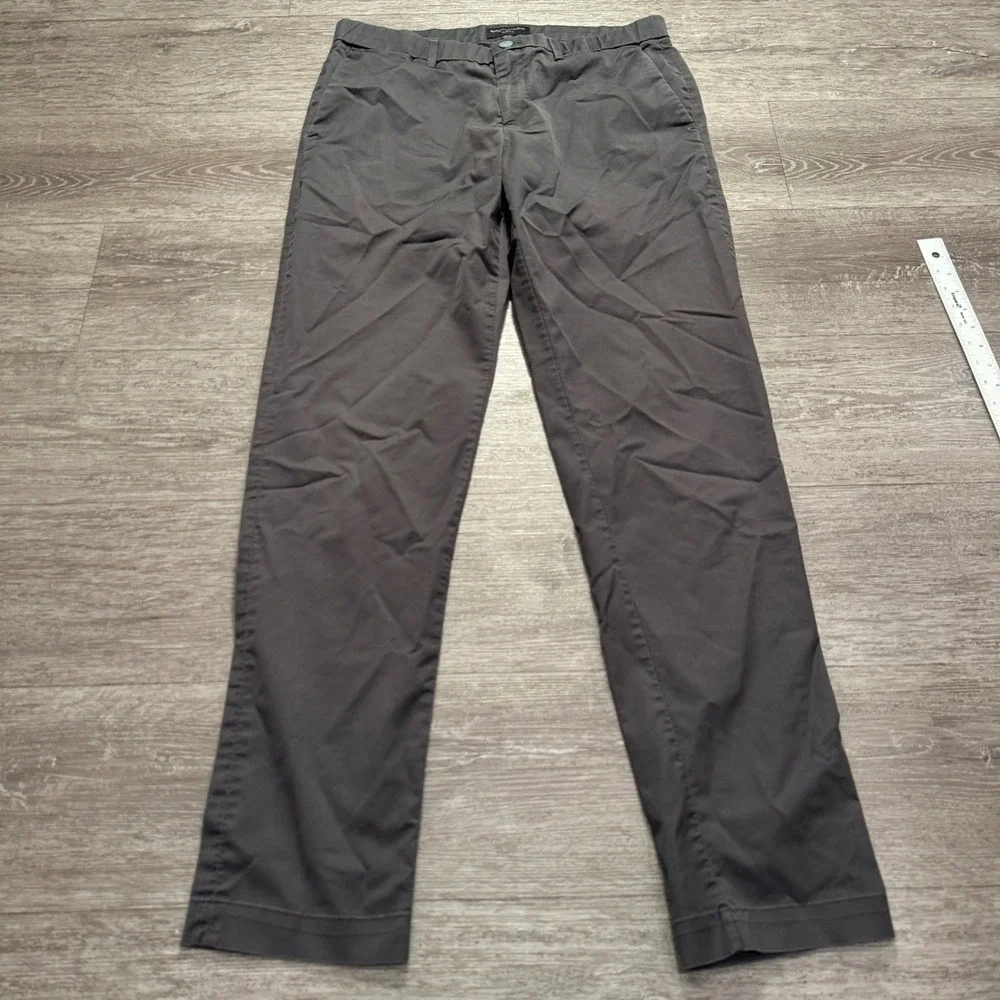 Banana Republic Pants Mens 34 Gray Cotton Blend Slim Fit Chino Work Casual 34x32